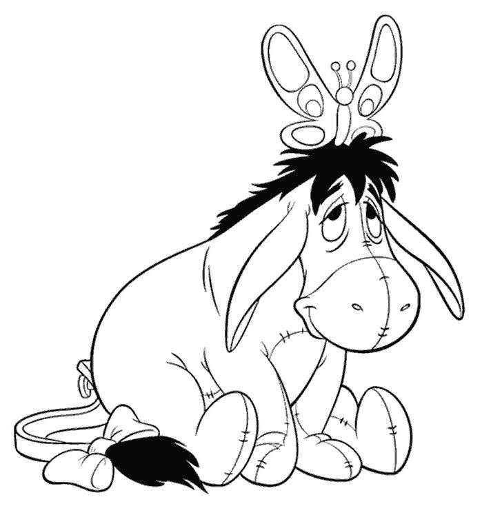 coloriage bourriquet et papillon